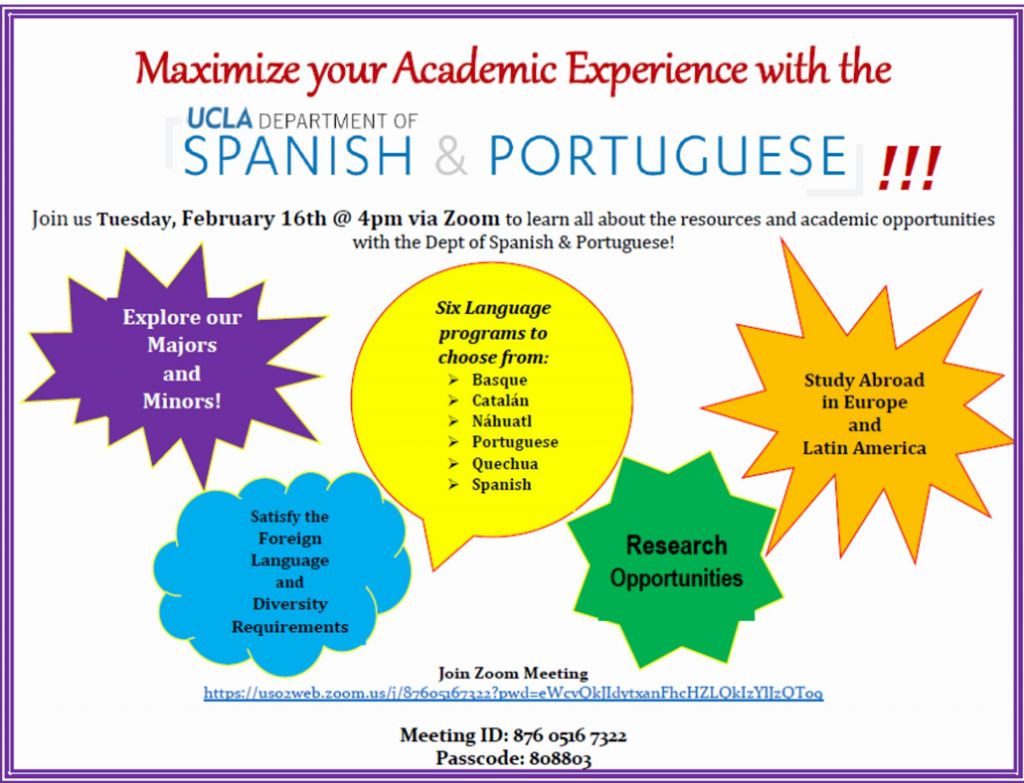 Department of Spanish and Portuguese Info Session - Humanities