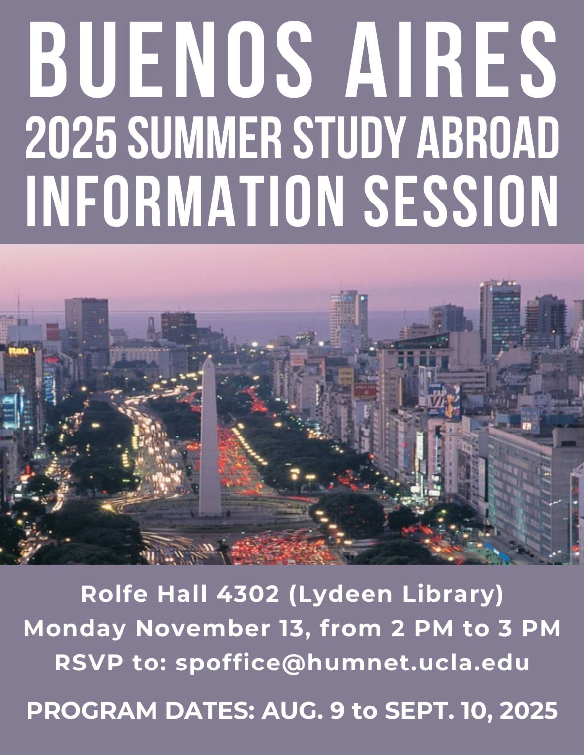 Buenos Aires 2025 Summer Study Abroad Information Session | Spanish ...